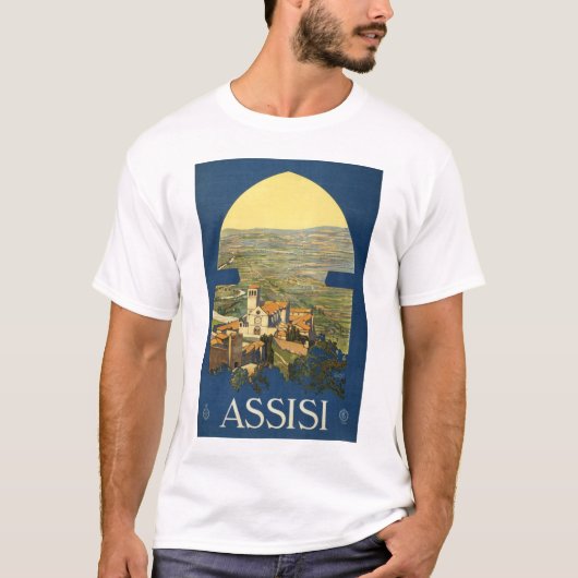Assisi Travel Poster T-shirt (Voorkant)