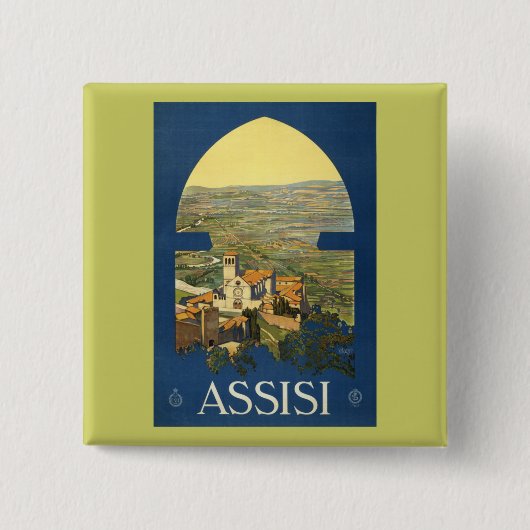 Assisi Vierkante Button 5,1 Cm (Voorkant)