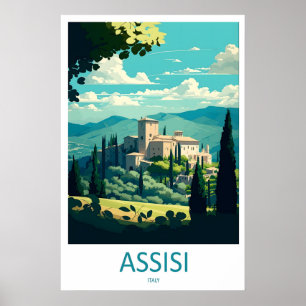 Assisi Vintage Reisposter Ski Nationaal Park Poster