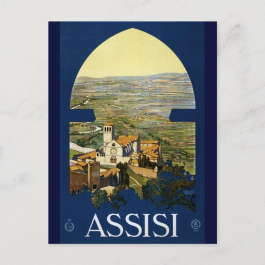 Assisi Vintage Saint Francis Italiaans Briefkaart (Voorkant)
