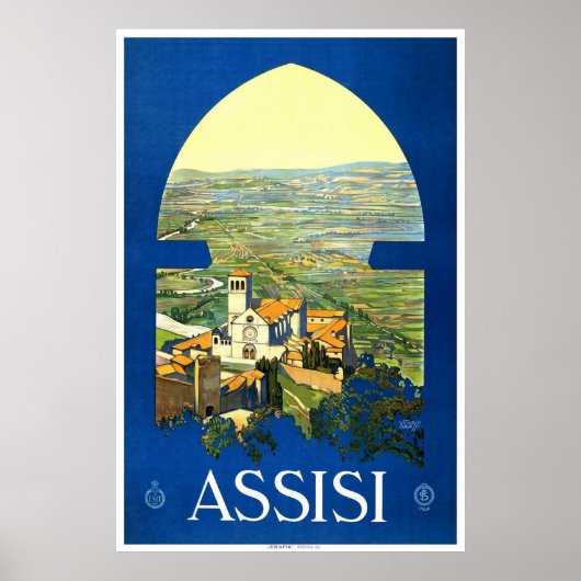 "Assisi" Vintage Travel Poster (Voorkant)