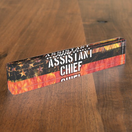 Assistant Chief Firefighter Flag Naambordje (Zijkant)