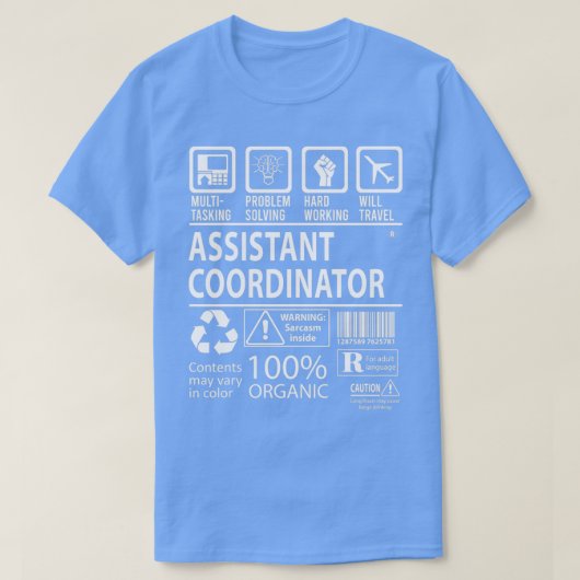 Assistant Coordinator MultiTasking Certified Job G T-shirt (Design voorkant)