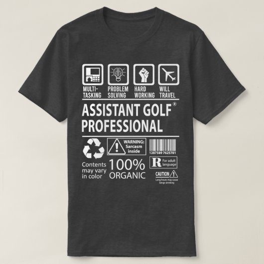 Assistant Golf Professional MultiTasking Certified T-shirt (Design voorkant)