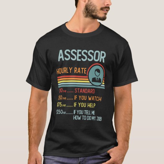 Assistant Hourly Rate T-Shirt Retro Job Title (Voorkant)