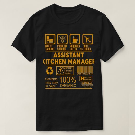 ASSISTANT KITCHEN MANAGER NICE DESIGN 2017 Classic T-shirt (Design voorkant)