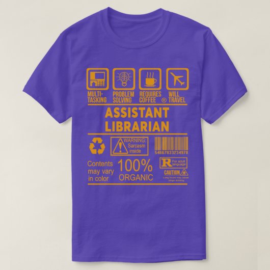 ASSISTANT LIBRARIAN NICE DESIGN 2017 T-SHIRT (Design voorkant)