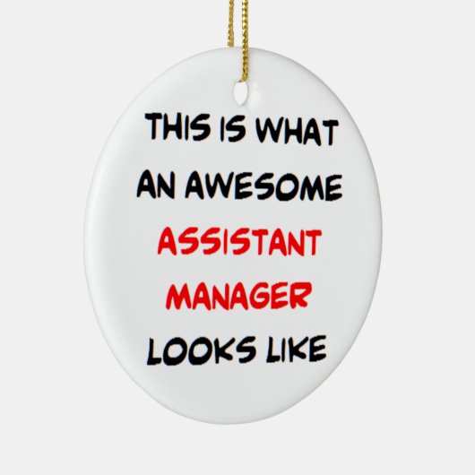 assistant manager, awesome keramisch ornament (Rechts)