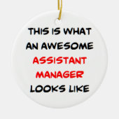 assistant manager, awesome keramisch ornament (Voorkant)