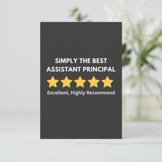 Assistant Principal 5 sterren Bedankkaart (Staand voorkant)