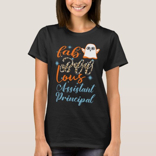 Assistant Principal Halloween Fab Boo Lous Leopard T-shirt (Voorkant)