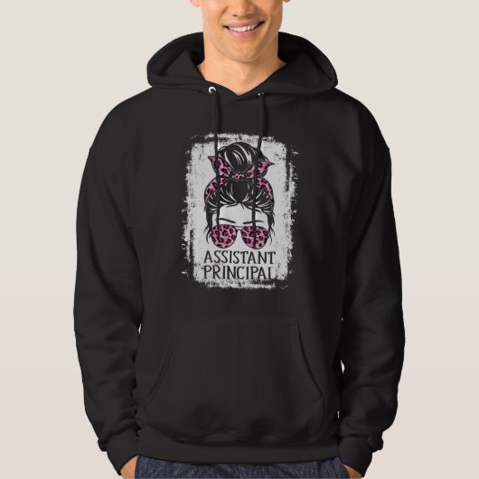 Assistant Principal Messy Bun Leopard Appreciation Hoodie (Voorkant)