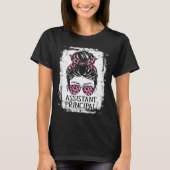 Assistant Principal Messy Bun Leopard Appreciation T-shirt (Voorkant)