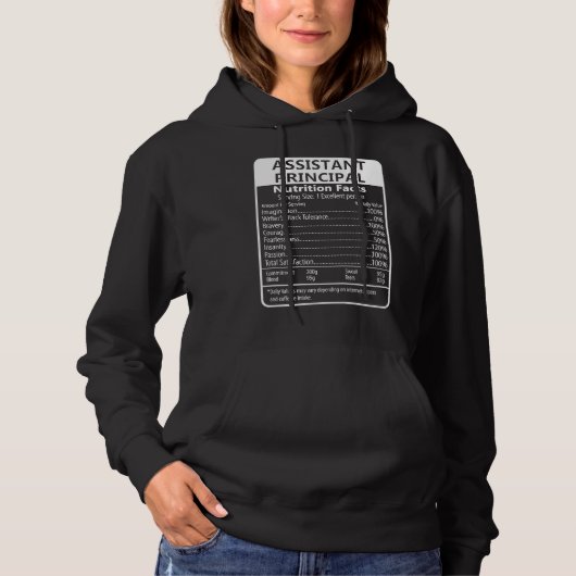 Assistant Principal Nutrition Facts Sarcastic Hoodie (Voorkant)