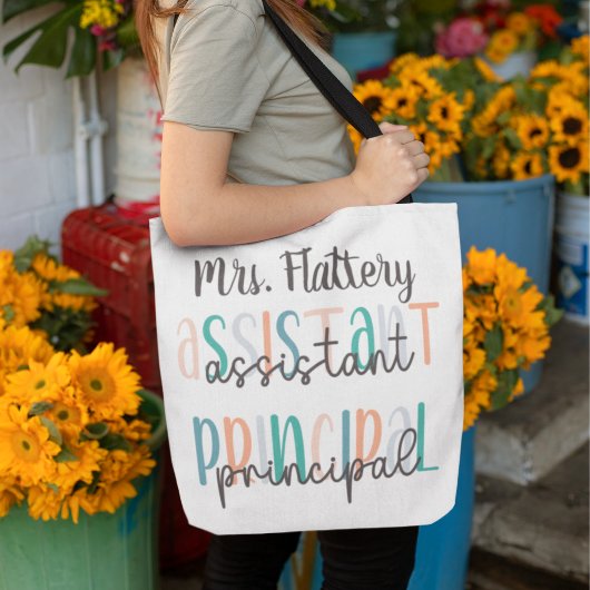 Assistant Principal Pastel-script via print Tote Bag