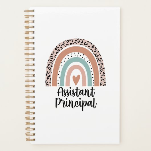 Assistant Principal Rainbow Leopard Funny Gift Planner (Voorkant)