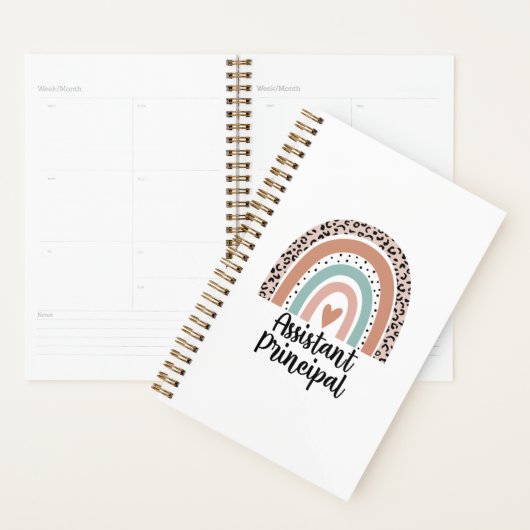 Assistant Principal Rainbow Leopard Funny Gift Planner (Display)