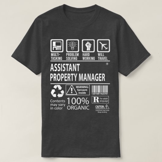 Assistant Property Manager MultiTasking Certified T-shirt (Design voorkant)