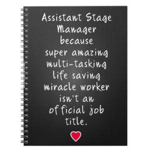 Assistant Stage Manager geschenken Notitieboek