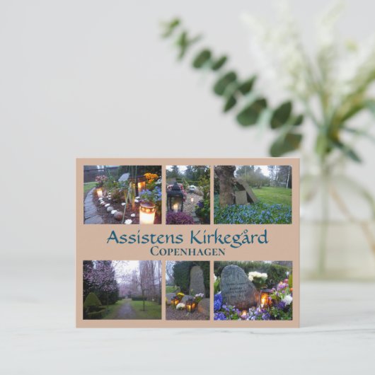 Assistens Kirkegård Collage 2 Briefkaart (Staand voorkant)