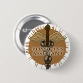 Assistent-arts Caduceus Ronde Button 5,7 Cm (Voorkant /achterkant)
