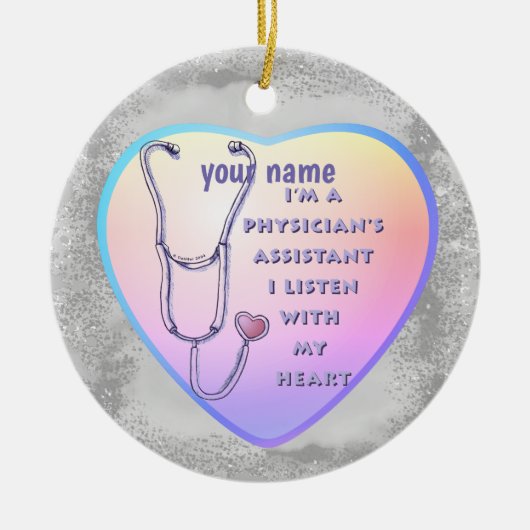 Assistent arts Heart Keramisch Ornament (Voorkant)
