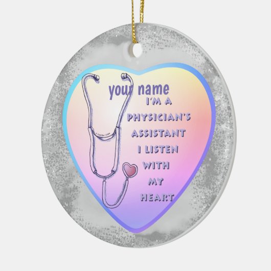 Assistent arts Heart Keramisch Ornament (Links)
