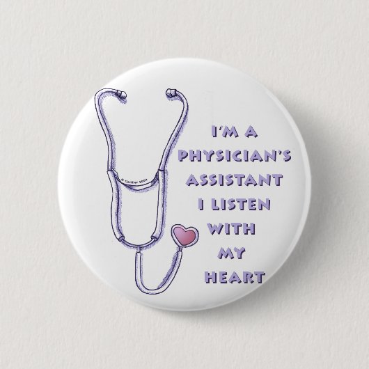 Assistent arts Heart Ronde Button 5,7 Cm (Voorkant)