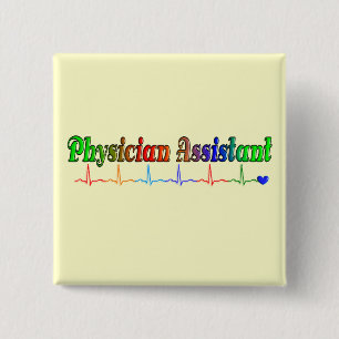 Assistent-arts voor T-shirts en meer Vierkante Button 5,1 Cm