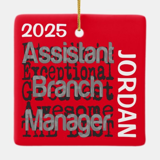 Assistent Branchmanager Extraordinaire CUSTOM Keramisch Ornament (Achterkant)