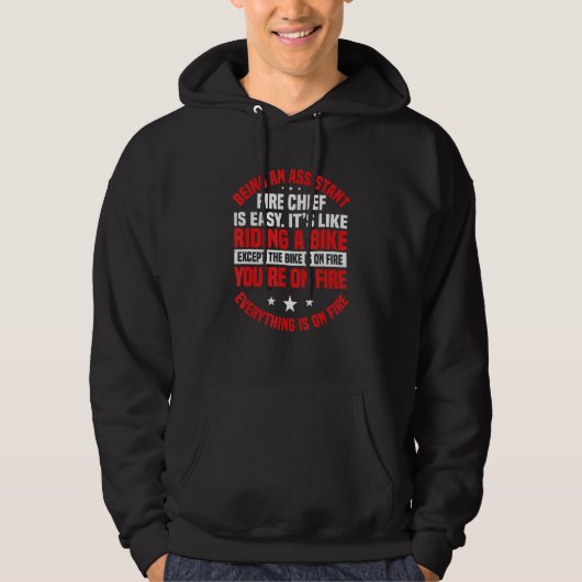 Assistent-brandweercommandant die op de fiets rijd hoodie (Voorkant)