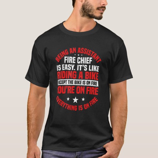 Assistent-brandweercommandant die op de fiets rijd t-shirt (Voorkant)