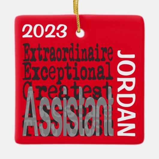 Assistent Buitengewoon CUSTOM Keramisch Ornament (Voorkant)