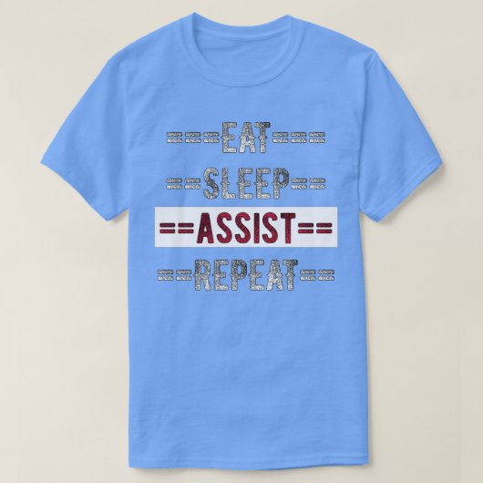 Assistent Cadeau Slaapstand Herhaling in nood T-shirt (Design voorkant)