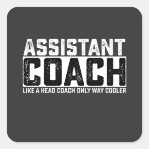 Assistent-coach als hoofdcoach alleen als koeler vierkante sticker