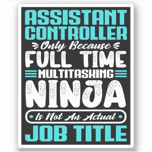 Assistent Controller Multitasker Taak Titel Vaardi Sticker (Voorkant)