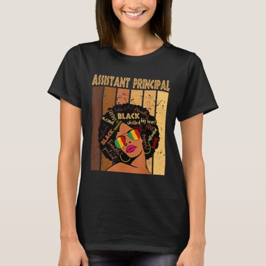 Assistent-directeur Afro African Women Black Histo T-shirt (Voorkant)