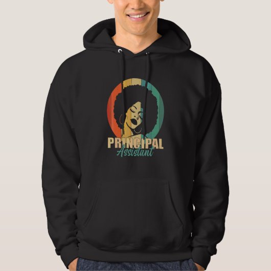 Assistent-directeur Afro-werktitel Schoolwerker V Hoodie (Voorkant)