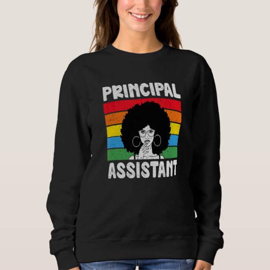 Assistent-directeur Afro-werktitel Schoolwerker V Trui (Voorkant)