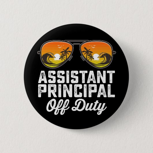 Assistent-directeur buiten dienst laatste schoolda ronde button 5,7 cm (Voorkant)