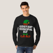 Assistent-directeur Elf met kerstcadeau T-shirt (Voorkant volledig)