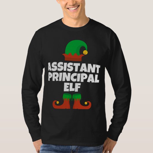 Assistent-directeur Elf met kerstcadeau T-shirt (Voorkant)