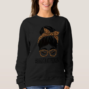 Assistent-directeur leopard Messy Bun Women Back T Trui