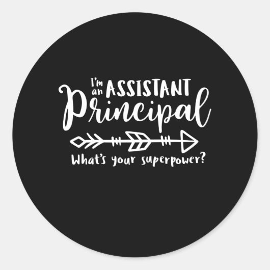 Assistent-directeur, supermacht ronde sticker (Voorkant)