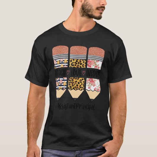 Assistent-directeur Terug naar school Teach Love I T-shirt (Voorkant)