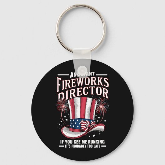Assistent Directeur Vuurwerk USA 4 juli Sleutelhanger (Voorkant)