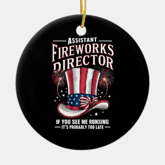 Assistent-directeur vuurwerk VS 4 juli Keramisch Ornament (Voorkant)