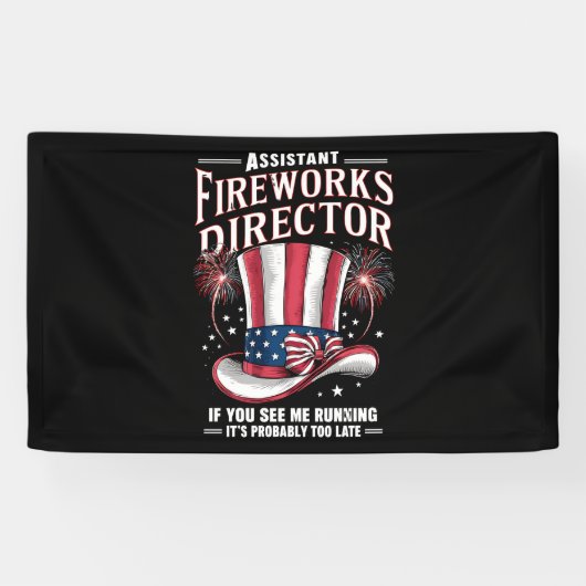 Assistent-directeur vuurwerk VS 4 juli Spandoek (Horizontaal)