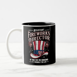 Assistent-directeur vuurwerk VS 4 juli Tweekleurige Koffiemok