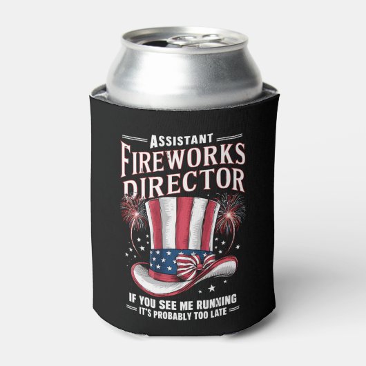 Assistent-directeur vuurwerk VS Onafhankelijkheids Blikjeskoeler (Blikje Voorkant)